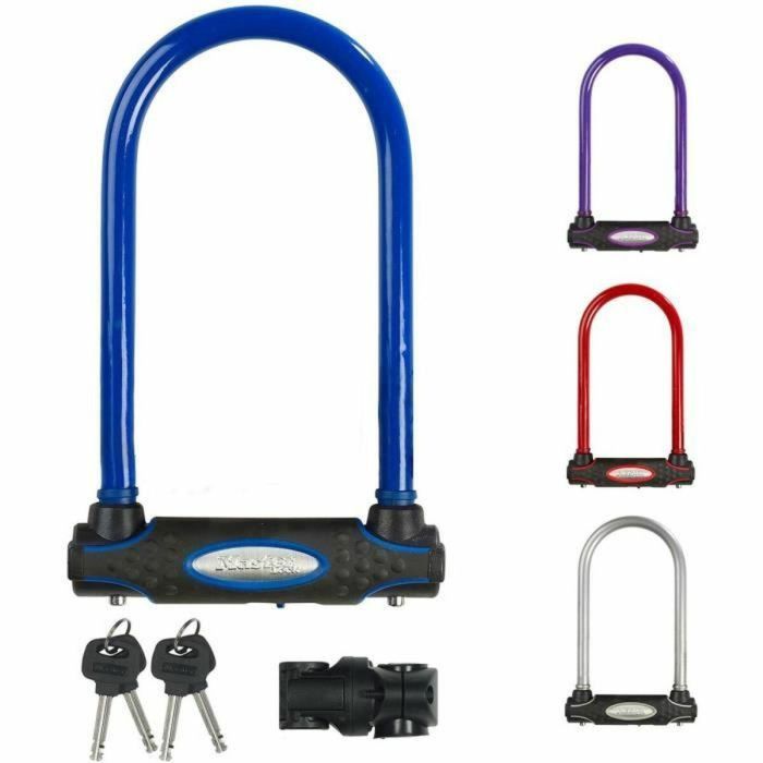 Master Lock 8195EURDPROCOL Candado para Bicicleta en U de Acero Cementado 11cm Ancho x 21cm Alto con Cierre Doble Ideal para Bicicletas Eléctricas MTB