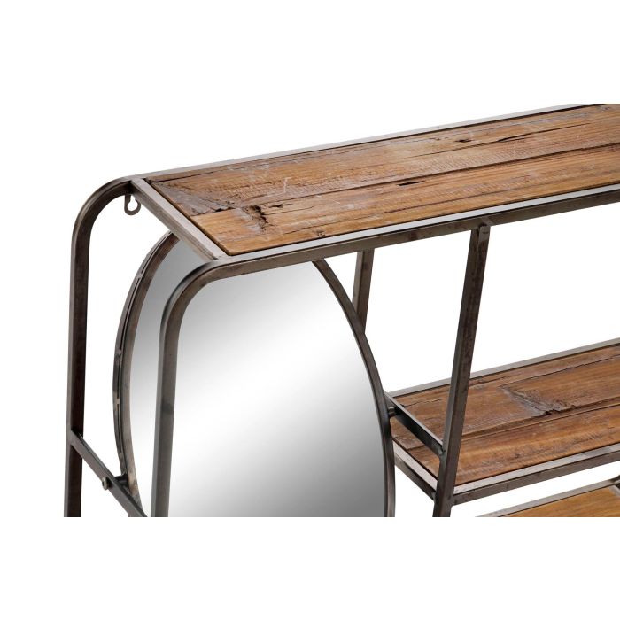 DKD Home Decor Estantería de Diseño Loft con 2 Estantes de Madera y Metal, Marrón Oscuro / Negro (Alto 50 x Ancho 73 x Profundo 19 cm) 1