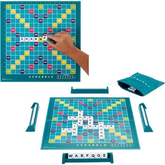 Mattel Games - Scrabble Clásico 2 en 1 con Tablero Reversible - Juego de Mesa - A partir de 8 años 2