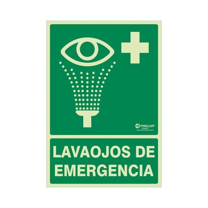 DUVER 922 Señal Lavaojos de Emergencia Plástico 297x210mm Fotoluminiscente