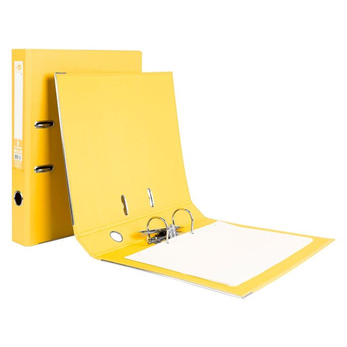 Archivador De Palanca Liderpapel Folio Documenta Forrado Pvc Con Rado Lomo 52 mm Amarillo Compresor 6 unidades 8