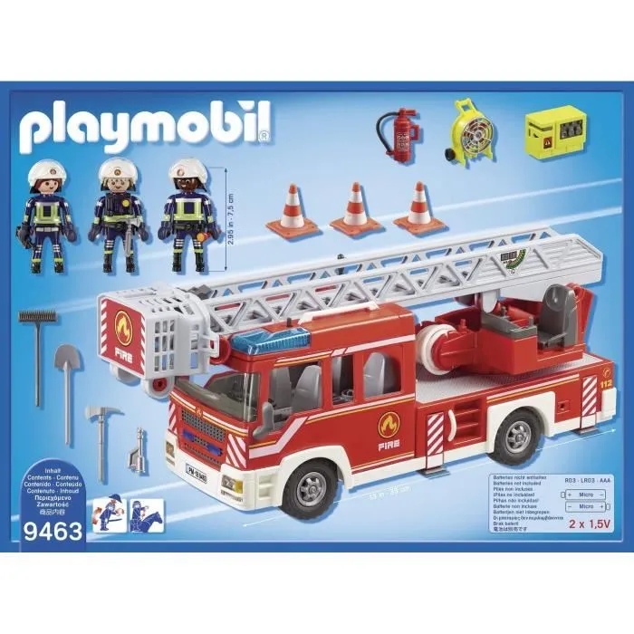 Playmobil Camión de Bomberos con Escalera Extensible 9463 Compatible con Módulo RC, Luces y Sonidos 2