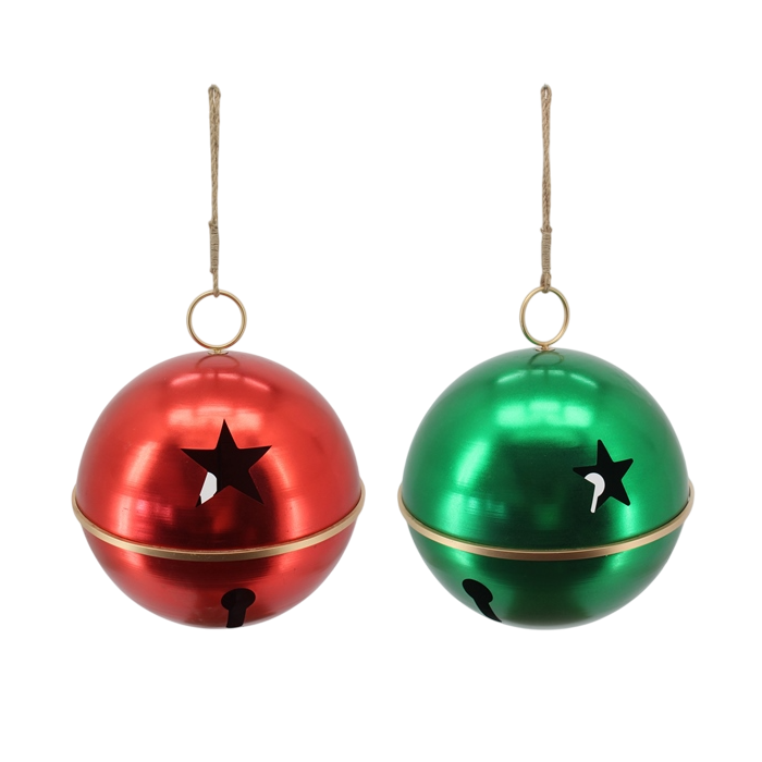 DKD Home Decor Decoración Colgante Navidad Tradicional Rojo Verde Dorado de Metal, Desmontable, 62 x 72.5 x 62 cm (2 Unidades)
