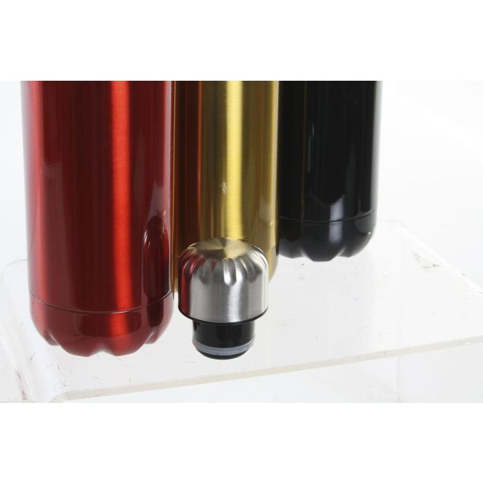 DKD Home Decor Termo Dorado Rojo 500ml Inox PP Doble Pared Cierre Hermético 6.5 x 26 x 6.5 cm (12 Unidades) 1