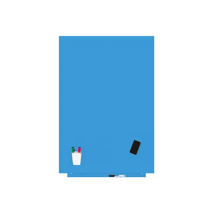 Rocada Pizarra Blanca Lacada Magnética Modular Sin Marco Azul 75x115 cm 2