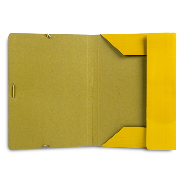Liderpapel Carpeta Gomas Tres Solapas Cartón Plastificado Folio Color Amarillo 6