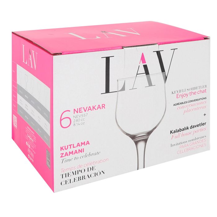 Set de 6 Copas para Vino Tinto 240 cc NEVAKAR - Lav (4 Cajas) 3 Set de 6 Copas para Vino Tinto 240 cc NEVAKAR - Lav (4 Cajas) 3