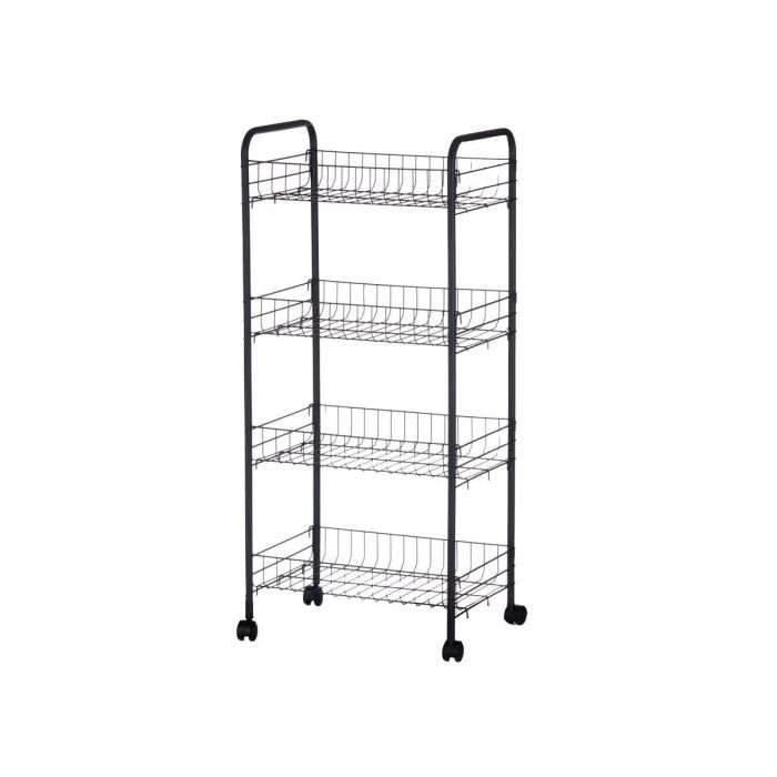 Verdulero 4 Pisos Metalico Negro Ruedas Kinvara 26X82CM (4 Unidades) 1 Verdulero 4 Pisos Metalico Negro Ruedas Kinvara 26X82CM (4 Unidades) 1
