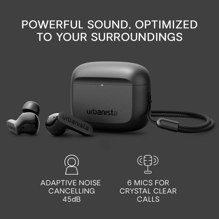 Urbanista Palo Alto Auriculares Inalámbricos con Cancelación de Ruido y Bluetooth 5.3, Color Midnight Black 13 Urbanista Palo Alto Auriculares Inalámbricos con Cancelación de Ruido y Bluetooth 5.3, Color Midnight Black 13