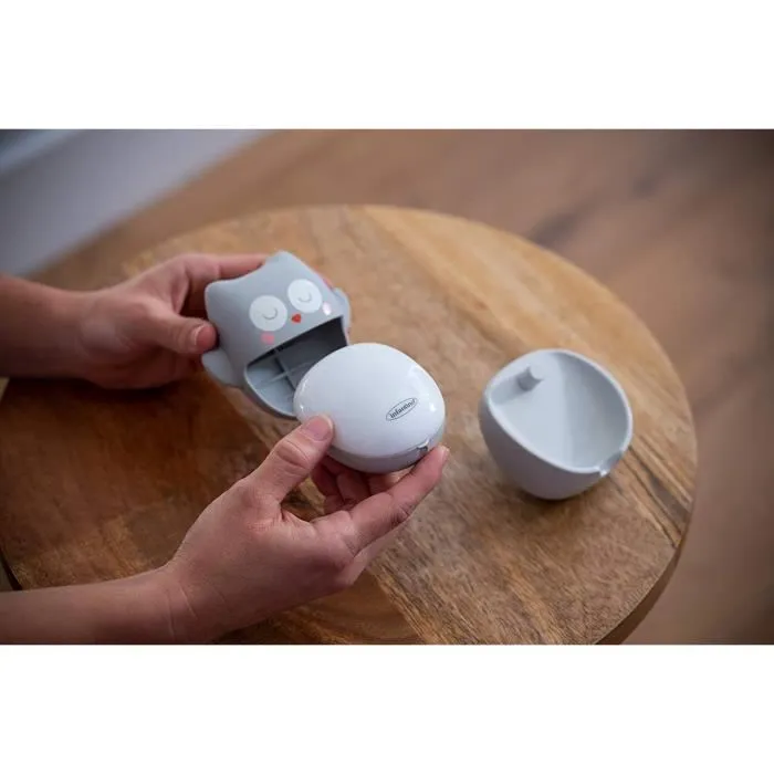 Infantino Luz Nocturna Recargable de Búho, Luz de Pared Nómada y Recargable para Bebés, Hasta 60 Horas de Duración 4