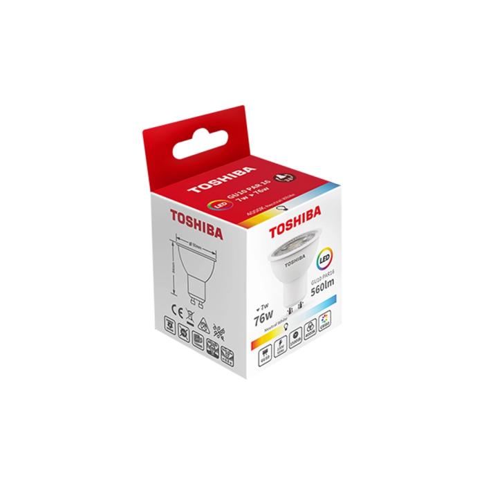 Toshiba Bombilla LED GU10 5.5W 3000K Luz Cálida 1