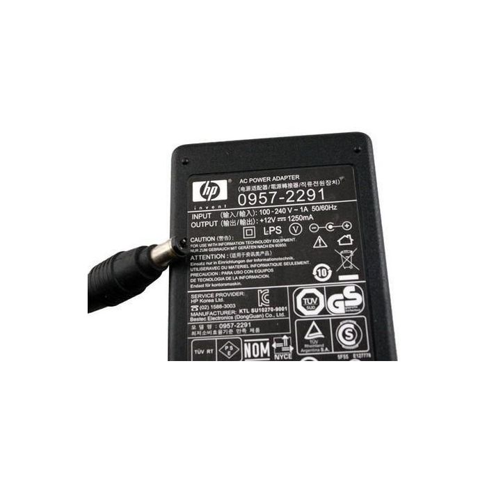 HP Power Adapter, Input: 100 ~ 240V AC, 50/60Hz, 1A; Output: 12V DC, 1.25A, black 2 HP Power Adapter, Input: 100 ~ 240V AC, 50/60Hz, 1A; Output: 12V DC, 1.25A, black 2
