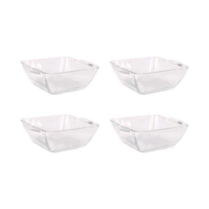 La Mediterranea Set 4 Boles Cuadrados Vidrio 9 x 9 x 4 cm "Anubis" (18 Cajas)