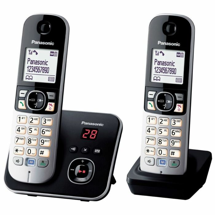 Teléfono Inalámbrico Panasonic KX-TG6822FRB Negro Gris