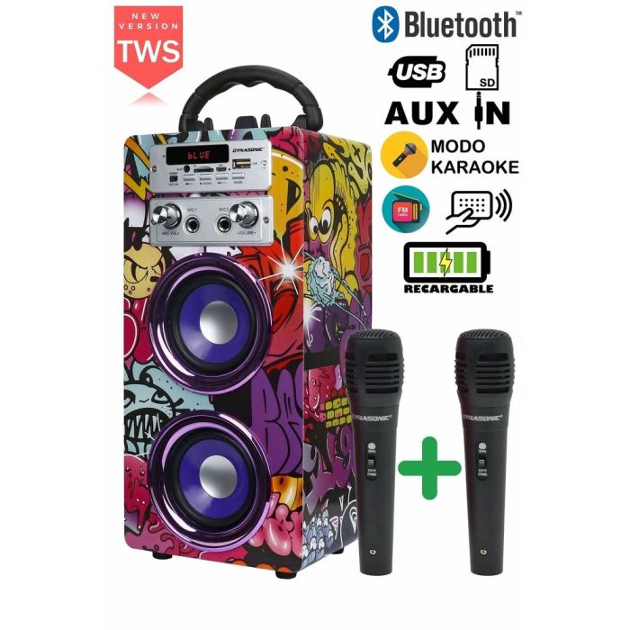 Altavoz Bluetooth con Micrófono Karaoke Dynasonic 025 (Reacondicionado A+) Altavoz Bluetooth con Micrófono Karaoke Dynasonic 025 (Reacondicionado A+)