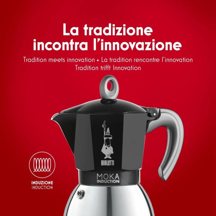 Cafetera Italiana Bialetti Moka Negro Acero Inoxidable Aluminio 200 ml 4 Tazas 3 Cafetera Italiana Bialetti Moka Negro Acero Inoxidable Aluminio 200 ml 4 Tazas 3
