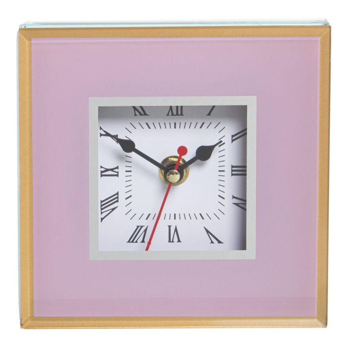 Reloj de Mesa Alexandra House Living Rosa Cristal 14 x 14 x 4 cm 2