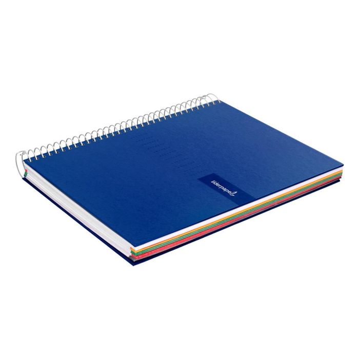 Cuaderno Espiral Liderpapel A4 Micro Crafty Tapa Forrada 120H 90 gr Cuadro 5 mm 5 Bandas 4 Colores Color Azul 5