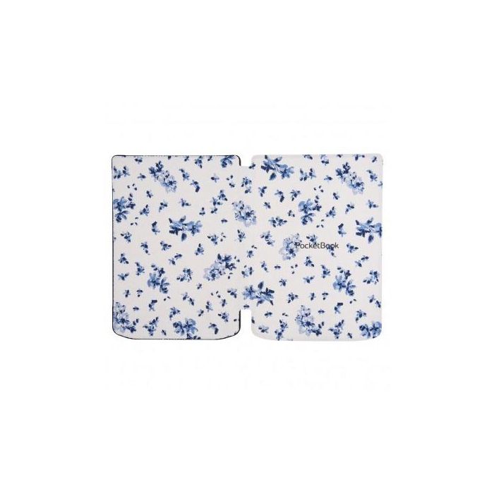 Pocketbook Funda Shell Series Verse + Carcasa Flores Blanco y Azul 6" Compatible Verse / Verse Pro 6