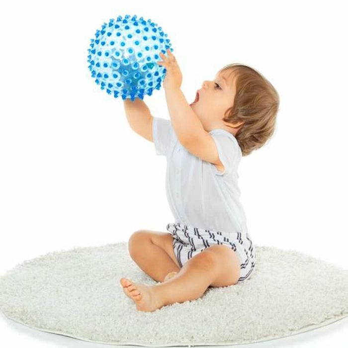 Bola sensorial 20 cm azul. con colores y textura suave para la diversión y aprendizaje de los bebes. 1 Bola sensorial 20 cm azul. con colores y textura suave para la diversión y aprendizaje de los bebes. 1