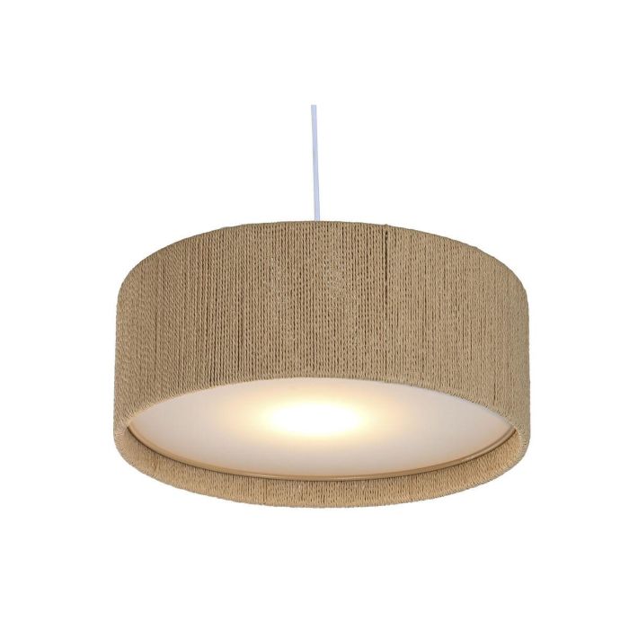 DKD Home Decor Lámpara de Techo Colgante Urban Marrón, Fabricada en Cuerda, 40x40x15.5cm, para Bombilla E27 50W Máx. 6 DKD Home Decor Lámpara de Techo Colgante Urban Marrón, Fabricada en Cuerda, 40x40x15.5cm, para Bombilla E27 50W Máx. 6