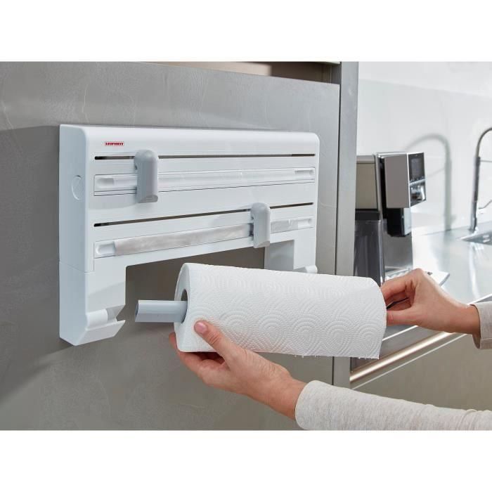 Leifheit Parat ComfortLine dispensador de pared 25703, dispensador de pared de cocina para 3 rollos, dispensador de papel con cuchillas afiladas 2 Leifheit Parat ComfortLine dispensador de pared 25703, dispensador de pared de cocina para 3 rollos, dispensador de papel con cuchillas afiladas 2