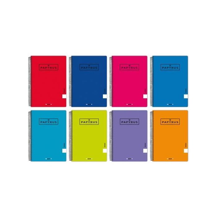 Papyrus Cuadernos Tapa Blanda Uniclasic 80H 90 gr Folio Pauta 2,5 mm Colores Surtidos (10 Unidades) (10 Unidades)