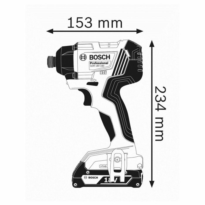 Bosch Professional GDR 18V-160 Atornillador de impacto inalámbrico 18V, 2 baterías 2.0 Ah, 160 Nm, L-BOXX 1