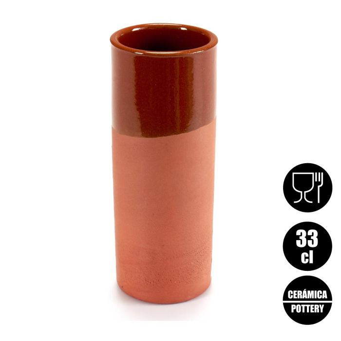 La Dehesa Vaso Tubo Barro 330 ml, Miel - Dimensiones 7x16x7 cm (Set de 12) 3