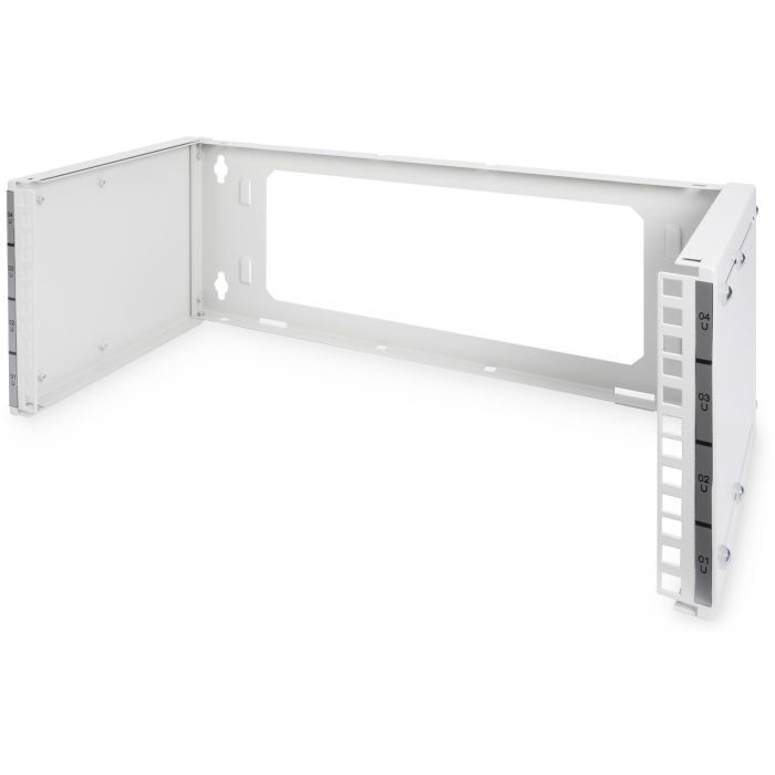 Digitus Soporte de Pared para Rack 19" 4U, Bastidor Mural para Patch Panel, Acero Gris, Capacidad 15 kg