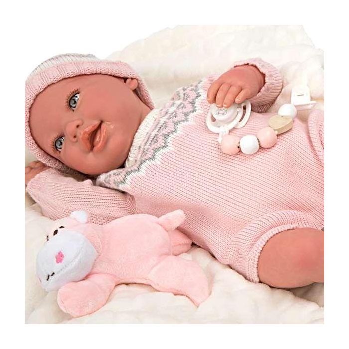 Muñeca reborn arias 45 cm anais c/manta y peluche 9