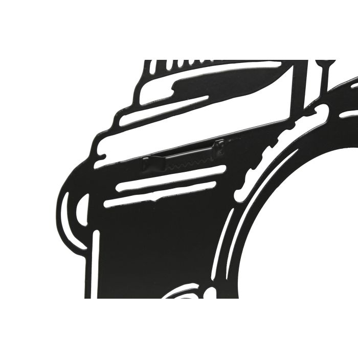 DKD Home Decor Decoración de Pared Vintage Metal Negro Espejo 45 x 30 x 1 cm (2 Unidades) 2