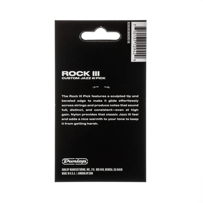 Dunlop Rock III Nylon Custom Jazz III Gold Púas Guitarra Pack 6 4
