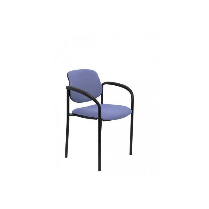 Silla Piqueras Y Crespo Villalgordo Confidente Brazos Fijos Chasis Negro Asiento Y Respaldo Tapizados Bali Azul Claro