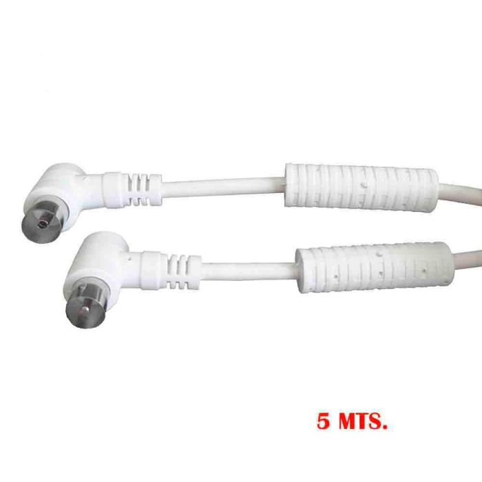 Edm Prolongación tv-video acodada con filtro 9.5mm - 5m blanca 0 Edm Prolongación tv-video acodada con filtro 9.5mm - 5m blanca 0
