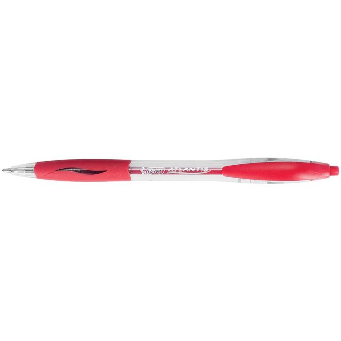 Boligrafo Bic Atlantis Rojo Retractil Tinta Aceite Punta De 1 mm 12 unidades 1