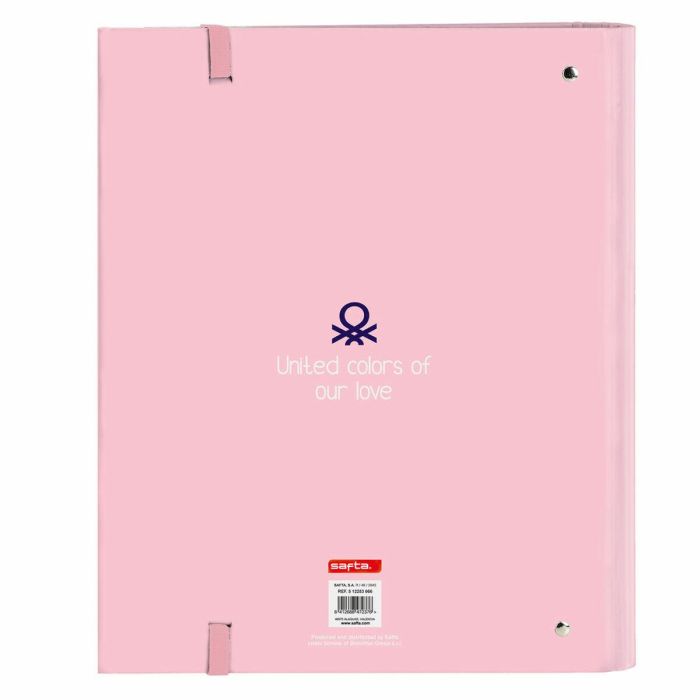 Benetton Carpeta 4 Anillas "Vichy" Recambiable 27x32x3,5cm Poliéster Rosa Claro 1 Benetton Carpeta 4 Anillas "Vichy" Recambiable 27x32x3,5cm Poliéster Rosa Claro 1