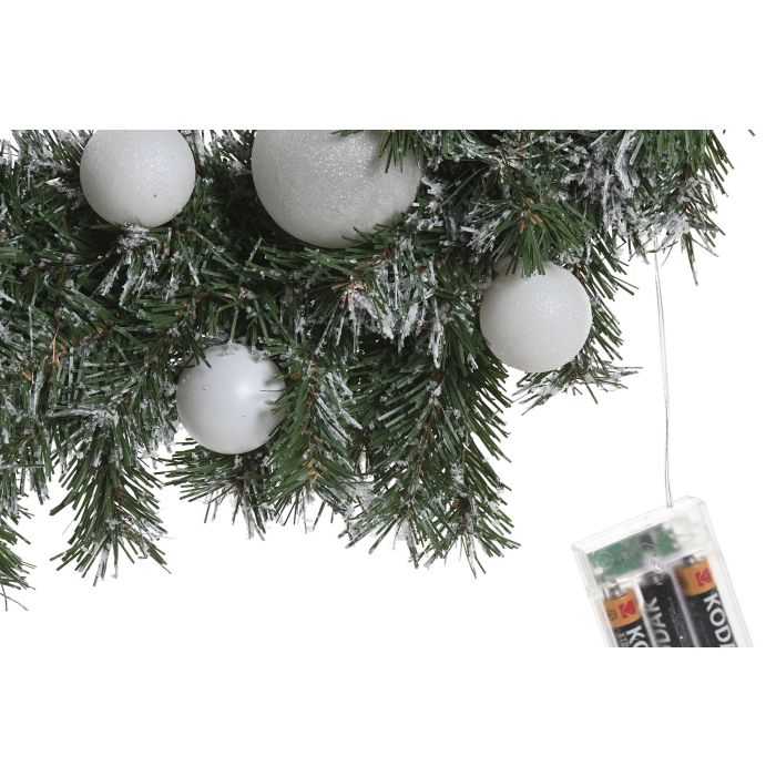 Corona Navidad Alpina DKD Home Decor Verde Blanco 15 x 60 x 60 cm (2 Unidades) 2