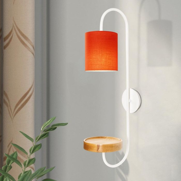 Servis OPV-892OPV1208 Aplique de Pared "Sanming" con Soporte, Blanco/Madera/Rojo, 1xE27, Sin Bombilla 2 Servis OPV-892OPV1208 Aplique de Pared "Sanming" con Soporte, Blanco/Madera/Rojo, 1xE27, Sin Bombilla 2