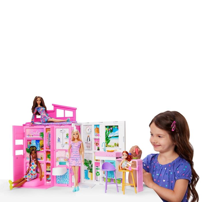 Barbie HRJ77 Muñeca 65 Aniversario con Casa de Muñecas Plegable Amueblada, 2 Pisos, 4 Áreas de Juego y Cachorro 3 Barbie HRJ77 Muñeca 65 Aniversario con Casa de Muñecas Plegable Amueblada, 2 Pisos, 4 Áreas de Juego y Cachorro 3