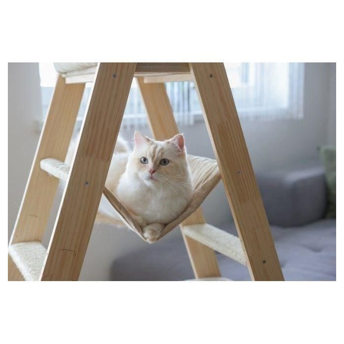 Rascador para gatos 134 cm - ESCALERA - KERBL - Madera maciza - 3 opciones de descanso 1 Rascador para gatos 134 cm - ESCALERA - KERBL - Madera maciza - 3 opciones de descanso 1