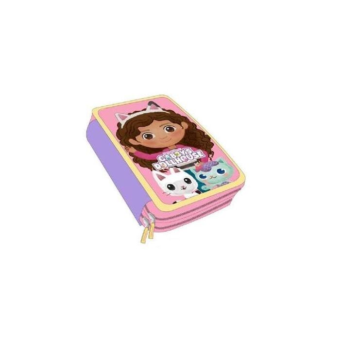 Gabby's Dollhouse Plumier con Accesorios, Estuche Escolar Infantil, 12.5 x 19.5 x 4.5 cm, LILA