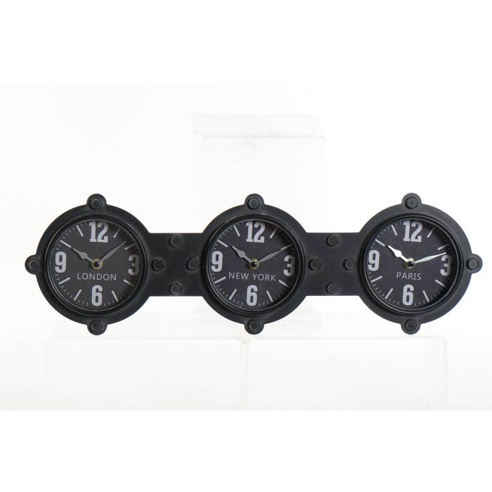 DKD Home Decor Reloj de Pared Vintage Negro Hierro y Cristal 6.5 x 18 x 58 cm DKD Home Decor Reloj de Pared Vintage Negro Hierro y Cristal 6.5 x 18 x 58 cm