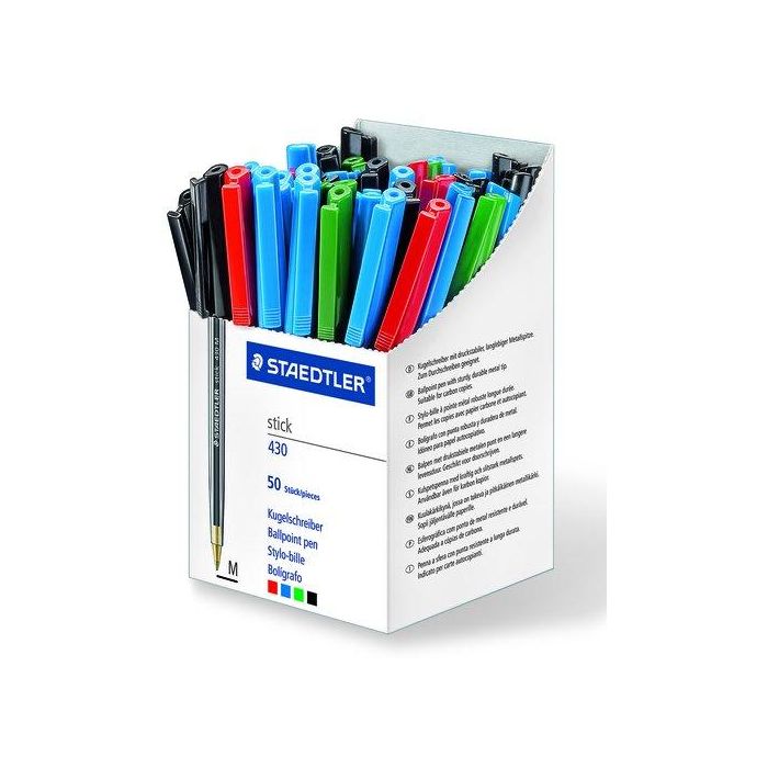 Boligrafo Staedtler 430 Medio Surtido Expositor De 50 (5X430 M-2, 4X430 M-5, 21X430 M-3, 20X430 M-9)