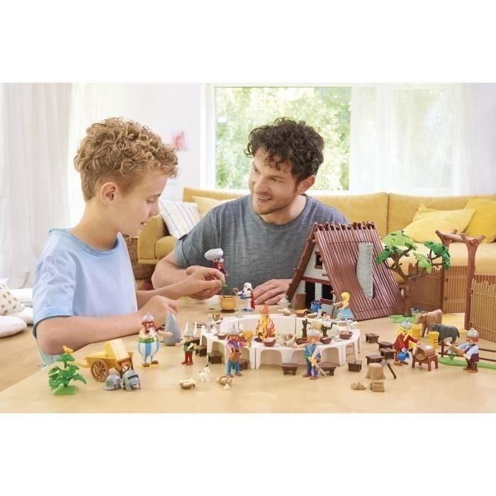 Playmobil 70931 Astérix: El banquete del pueblo - Set con cabaña, asador, fuego central y mesa para 18 galos, techo extraíble 2