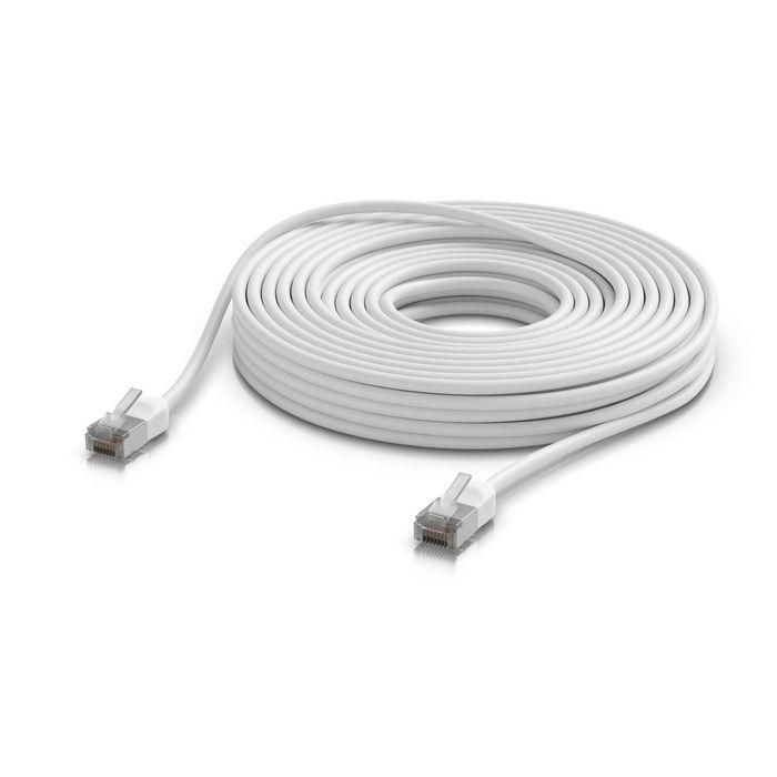 Ubiquiti Cable de Red Cat 6A Ethernet 15 m, 10 GbE, PoE++, Termoplástico, Blanco, TPE, UTP 3