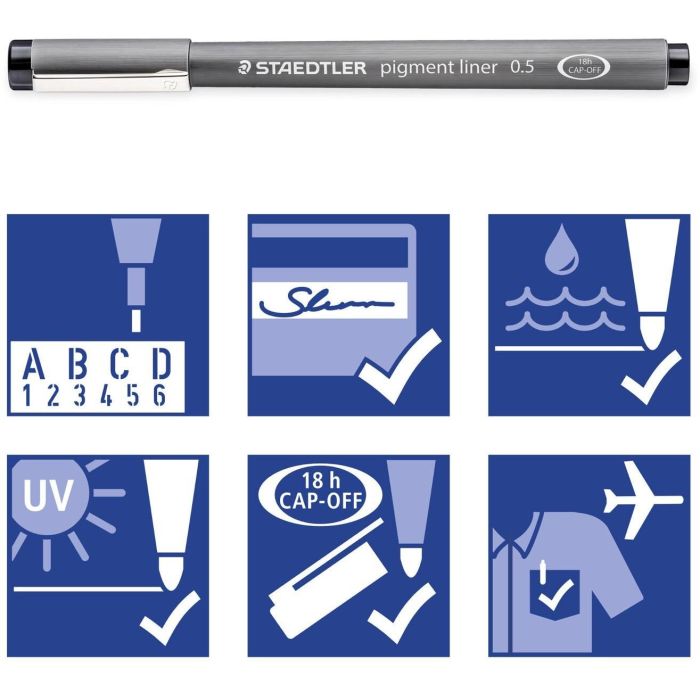 STAEDTLER pigment liner 0.5mm blau 2