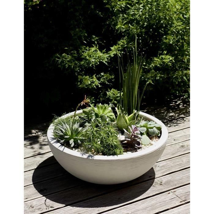 Eda Macetero Serie Lavabo Graphit Ø59cm 39L - Blanco encalado Moderno - Doble Pared, Anti-UV, Interior/Exterior, Retención agua 4 Eda Macetero Serie Lavabo Graphit Ø59cm 39L - Blanco encalado Moderno - Doble Pared, Anti-UV, Interior/Exterior, Retención agua 4