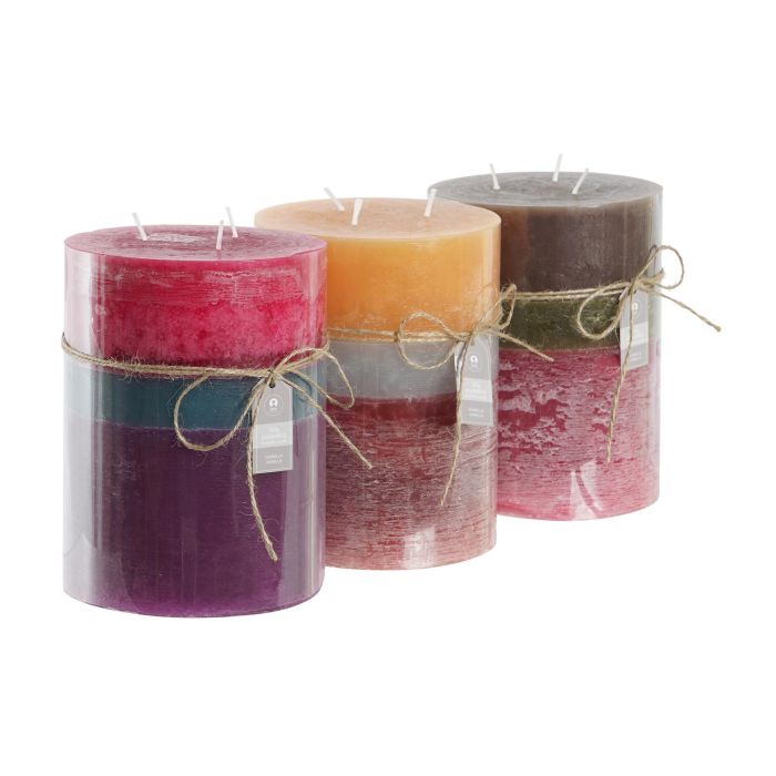 DKD Home Decor Vela de Cera Colección Rustik aw - Pack de 3 Unidades, Colores Surtidos Marrón Verde Azul, 155h Duración, 14.5x14.5x20 cm 1 DKD Home Decor Vela de Cera Colección Rustik aw - Pack de 3 Unidades, Colores Surtidos Marrón Verde Azul, 155h Duración, 14.5x14.5x20 cm 1