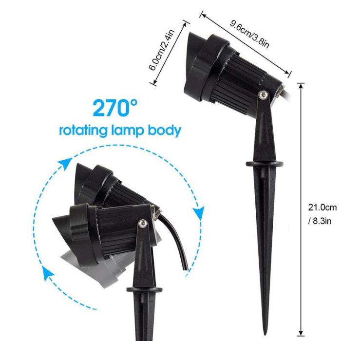 Foco Led con Pincho Jardín 5W 60º IP65 RGBW Acabado Negro con Mando a Distancia 1 Foco Led con Pincho Jardín 5W 60º IP65 RGBW Acabado Negro con Mando a Distancia 1